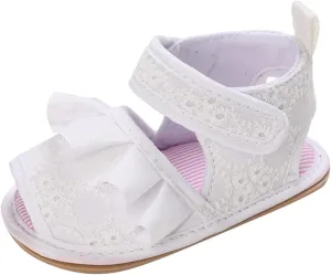 Infant Baby Girls Summer Ruffle Sandals Toddler First Walking Soft Sole Anti-Slip Open Toe Breathable Outdoor Shoes