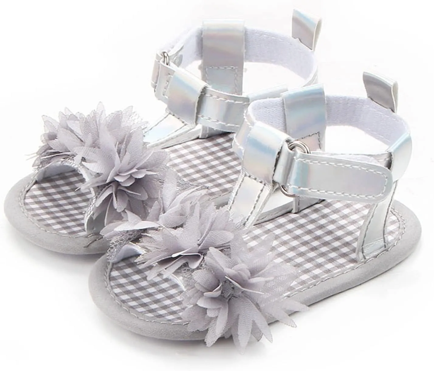 Infant Baby Girls Summer Sandals with Flower Soft Sole Wedding Dress Flats Newborn First Walkers crib Dress Shoes