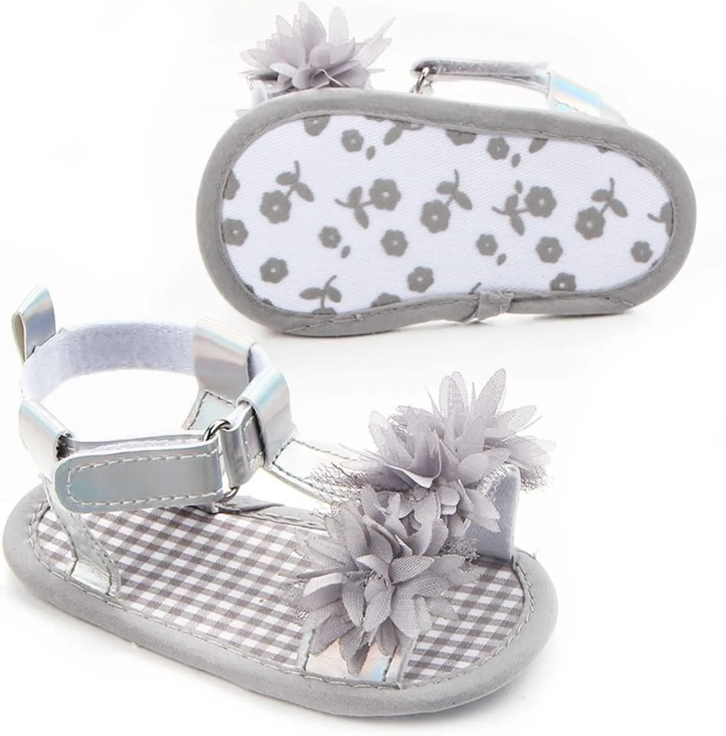 Infant Baby Girls Summer Sandals with Flower Soft Sole Wedding Dress Flats Newborn First Walkers crib Dress Shoes