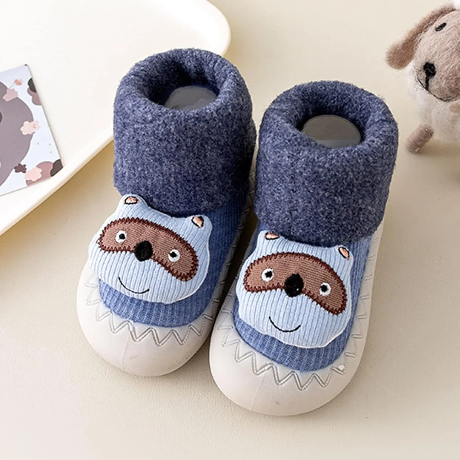 Infant Baby Infant Toddle Footwear Winter Toddler Shoes Soft Bottom Indoor Non Slip Warm Cartoon Animal Floor Socks Shoes Toddler Girl Shoes Size 7