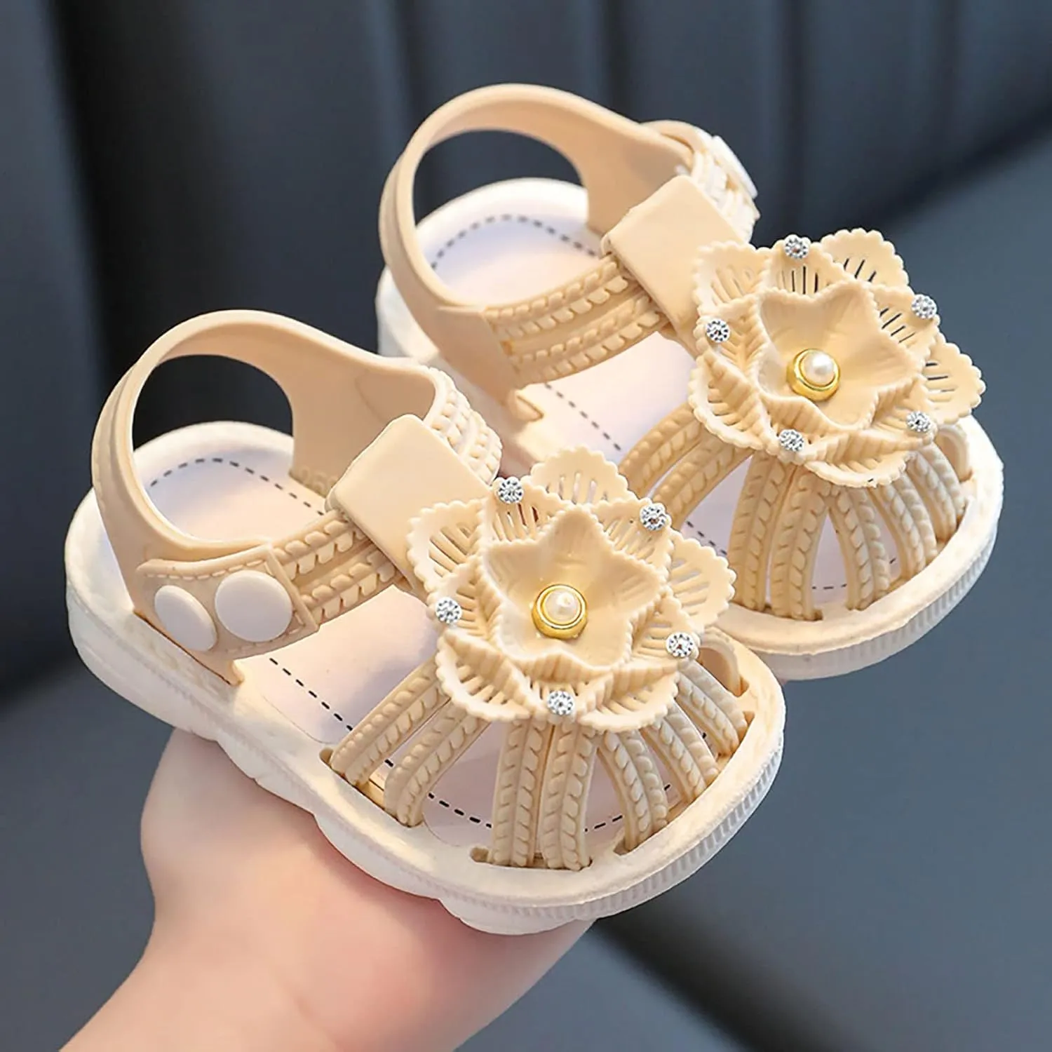 Infant Girls Bowknot Closed Toe Soft Sole Sandals Toddler Non Slip Casual Outdoor Shoes 2025 Summer Fashion Footwear