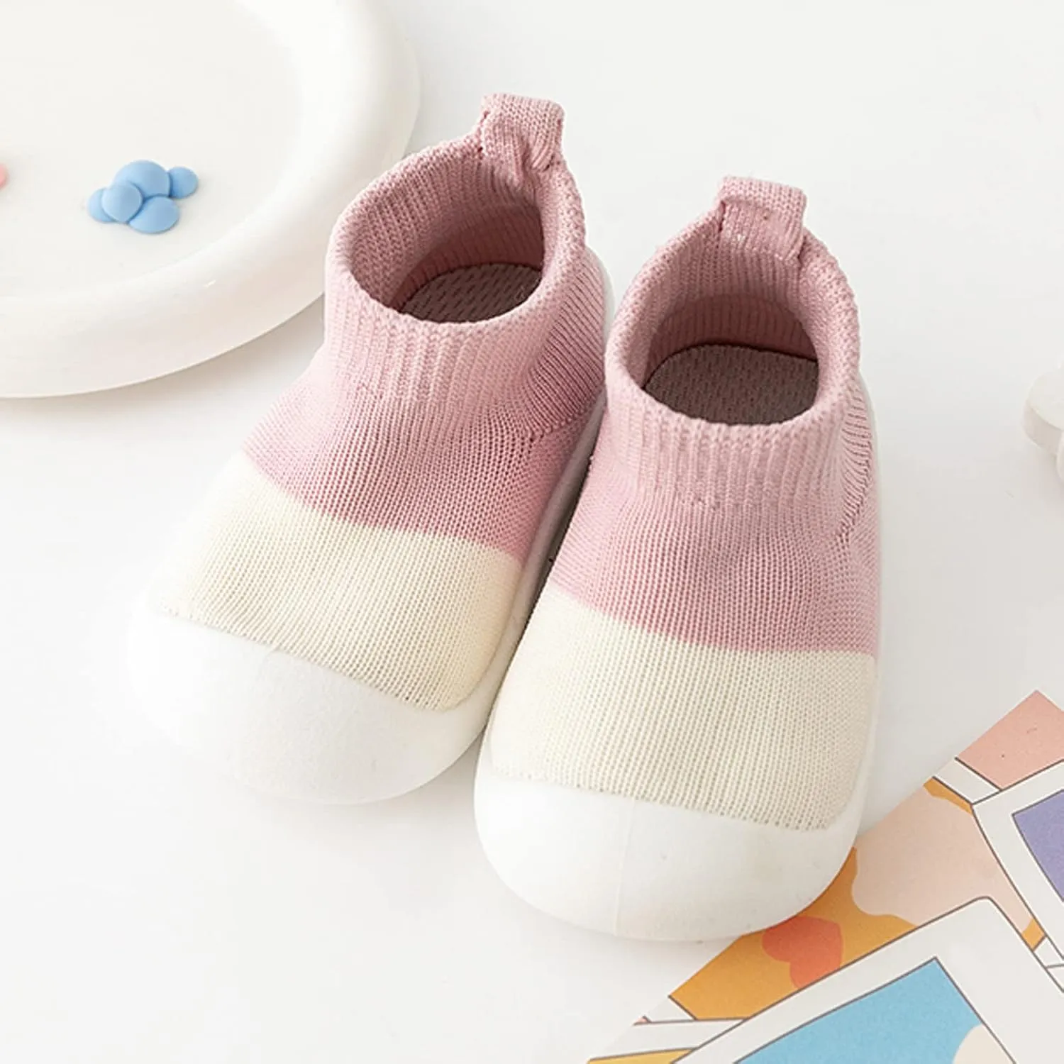 Infant Girls Boys Kids Leisure Shoes Mesh Soft Bottom Breathable Slip On Sport Shoes Socks Baby Girl Tennis