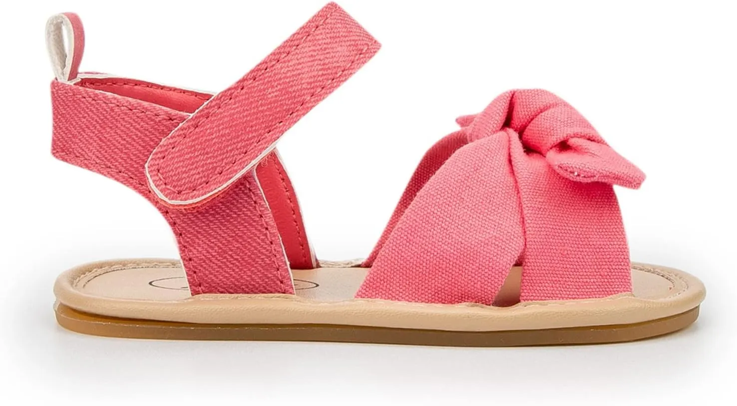 Infant Girls Open Toe Bowknot Shoes Summer Flat Base Fashion Hook Loop Sandals Canvas Shoes for Kids