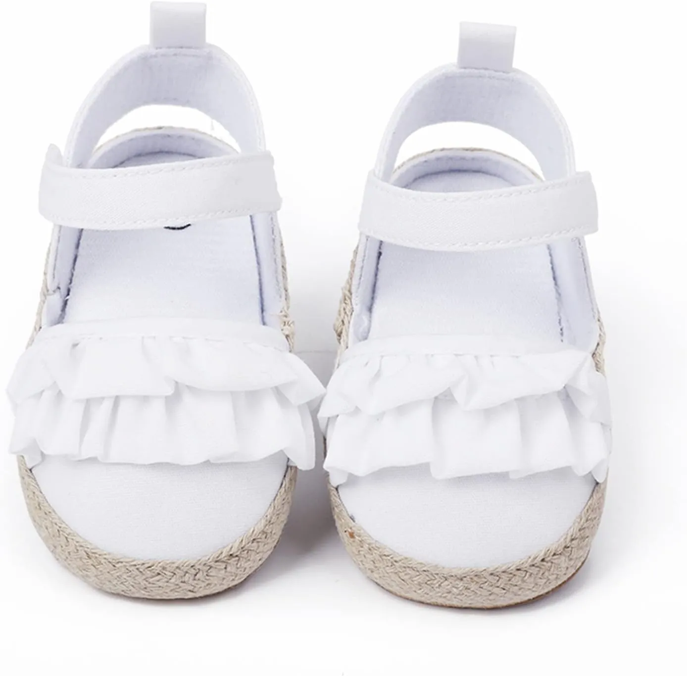 Infant Girls Ruffles Shoes First Walkers Shoes Summer Toddler Flat Sandals Boys Slides Size 3 (White, 0-6 Months)
