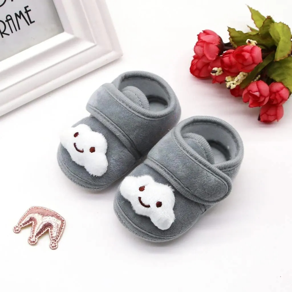 Infant High Top Winter Plush Girls Cloud Infant Stars Soft Warm Sole Shoes Baby Boots Toddler Support Shoes