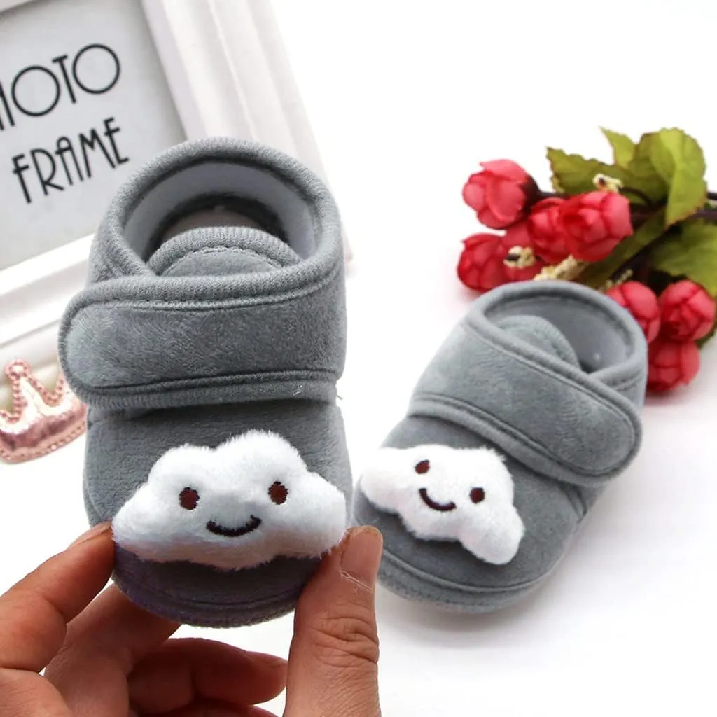 Infant High Top Winter Plush Girls Cloud Infant Stars Soft Warm Sole Shoes Baby Boots Toddler Support Shoes