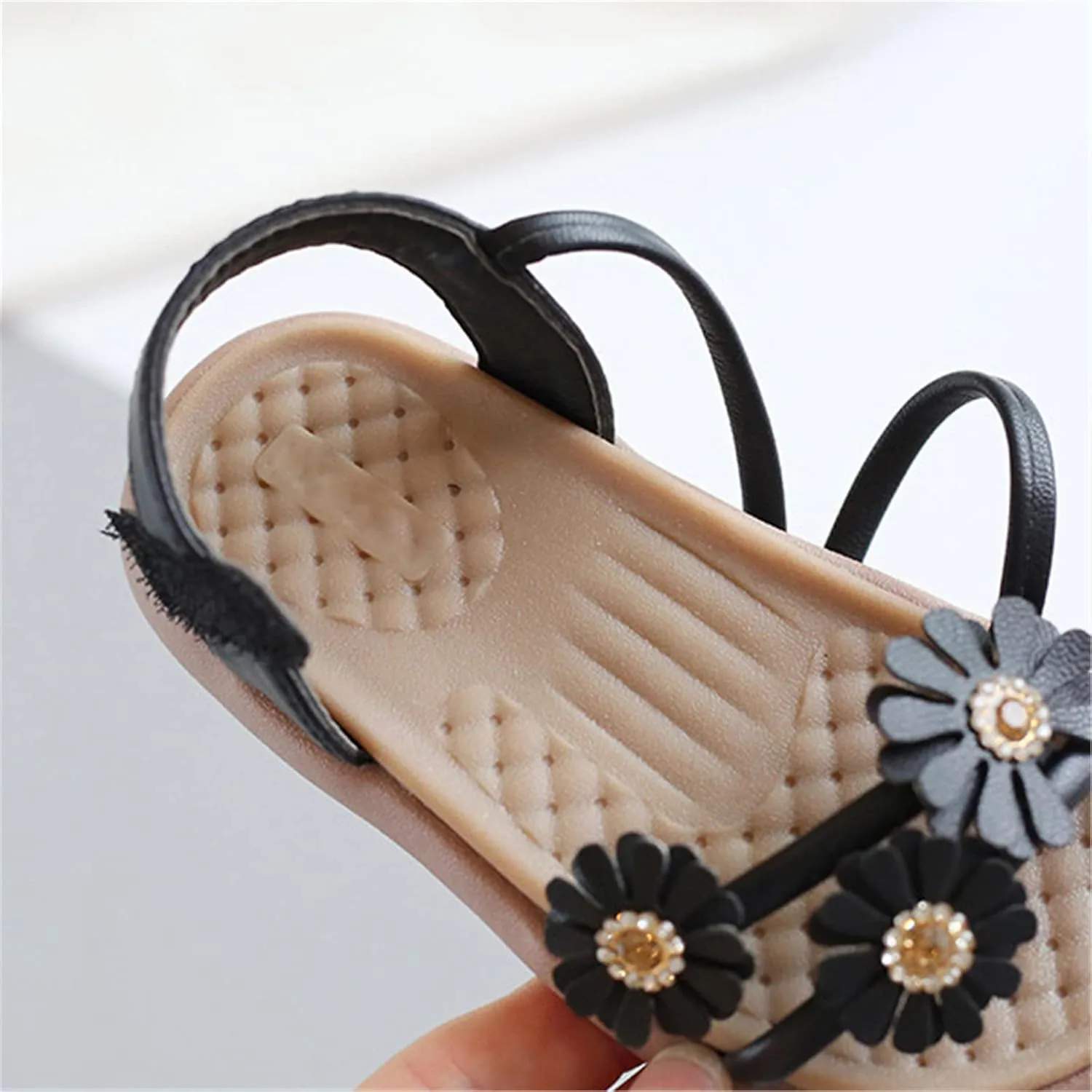 Infant Newborn Baby Girl Open-Toe Flat Breathable Comfortable Cute Bow Beach Soft Sole Beach Water Sandals