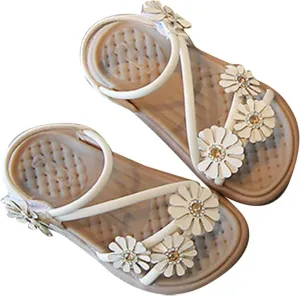 Infant Newborn Baby Girl Open-Toe Flat Breathable Comfortable Cute Bow Beach Soft Sole Beach Water Sandals