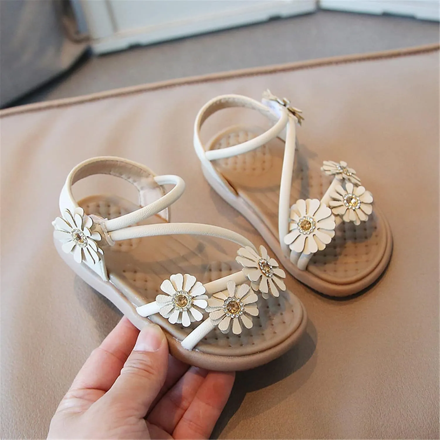 Infant Newborn Baby Girl Open-Toe Flat Breathable Comfortable Cute Bow Beach Soft Sole Beach Water Sandals
