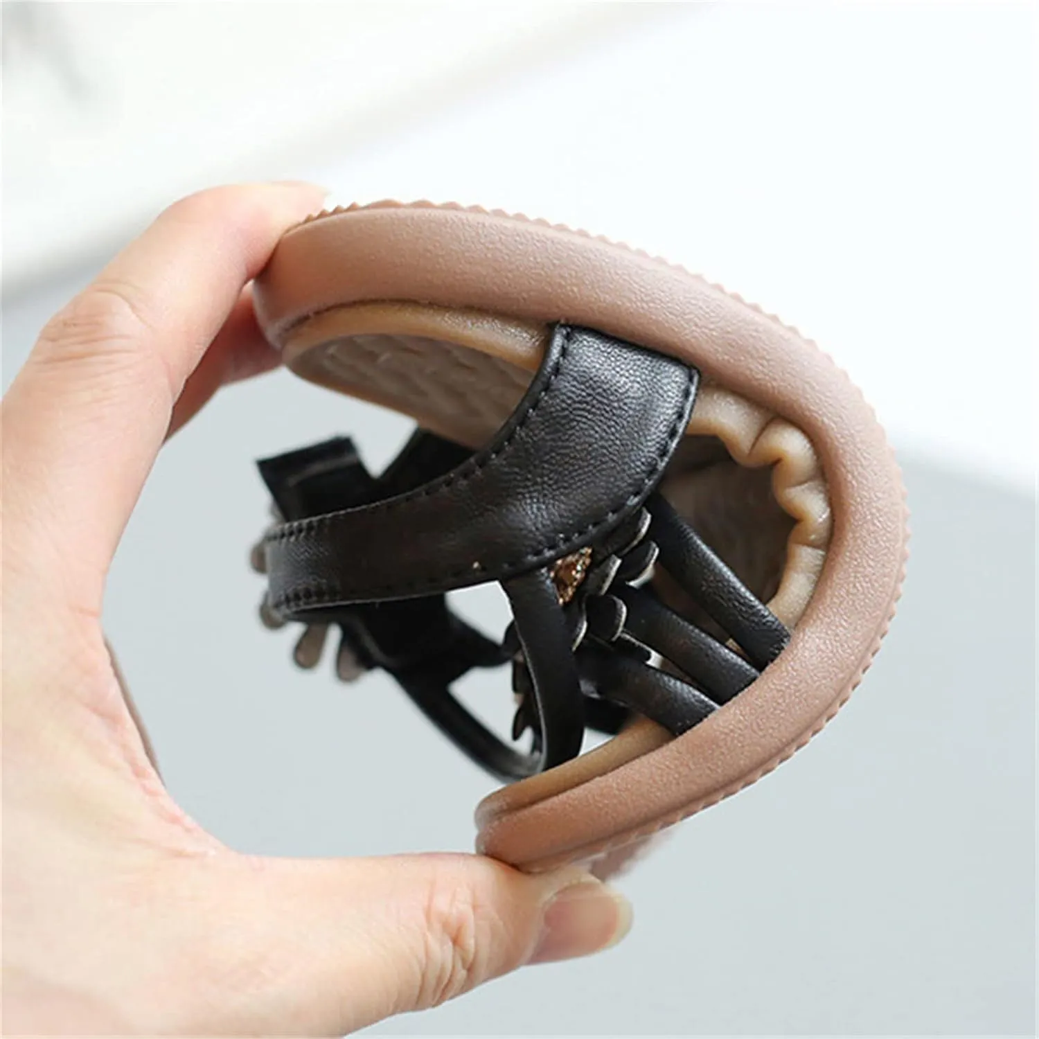 Infant Newborn Baby Girl Open-Toe Flat Breathable Comfortable Cute Bow Beach Soft Sole Beach Water Sandals