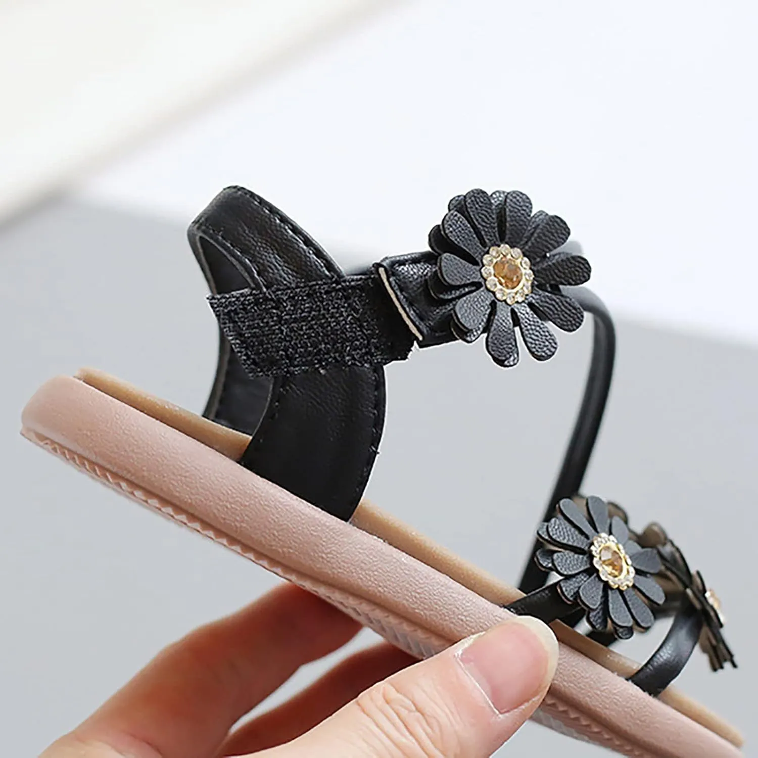 Infant Newborn Baby Girl Open-Toe Flat Breathable Comfortable Cute Bow Beach Soft Sole Beach Water Sandals