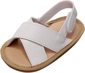 Infant Toddler Baby Girls Boys Shoes Sandals First Walkers Prewalkers Soft Sole Flat Shoes Fashion (White, 4 Toddler)