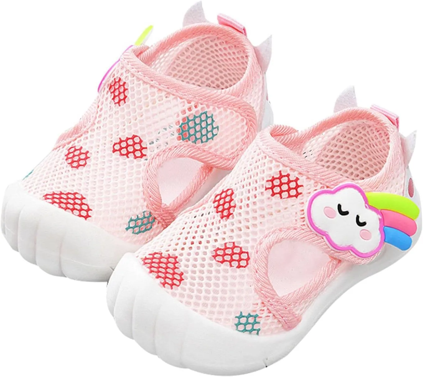 Infant Toddler Baby Girls Boys Shoes Sandals Newborn First Walkers Mesh Crib Shoes Breathable Soft Sole (Pink, 6 Infant)