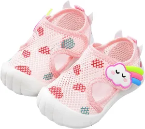 Infant Toddler Baby Girls Boys Shoes Sandals Newborn First Walkers Mesh Crib Shoes Breathable Soft Sole (Pink, 6 Infant)