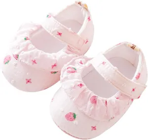 Infant Toddler Shoes Strawberry Prints Soft Non Slip Socks Baby Floor Sandals Socks Toddler Girl Cute Dress Shoes