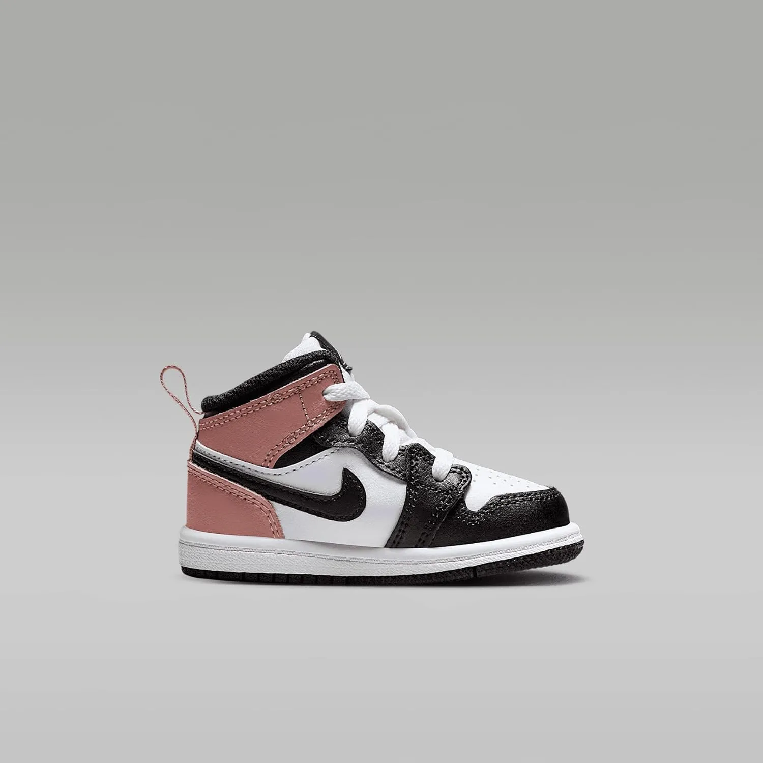 Jordan 1 Mid Baby/Toddler Shoes (DQ8425-100, White/Rust Pink/Black)
