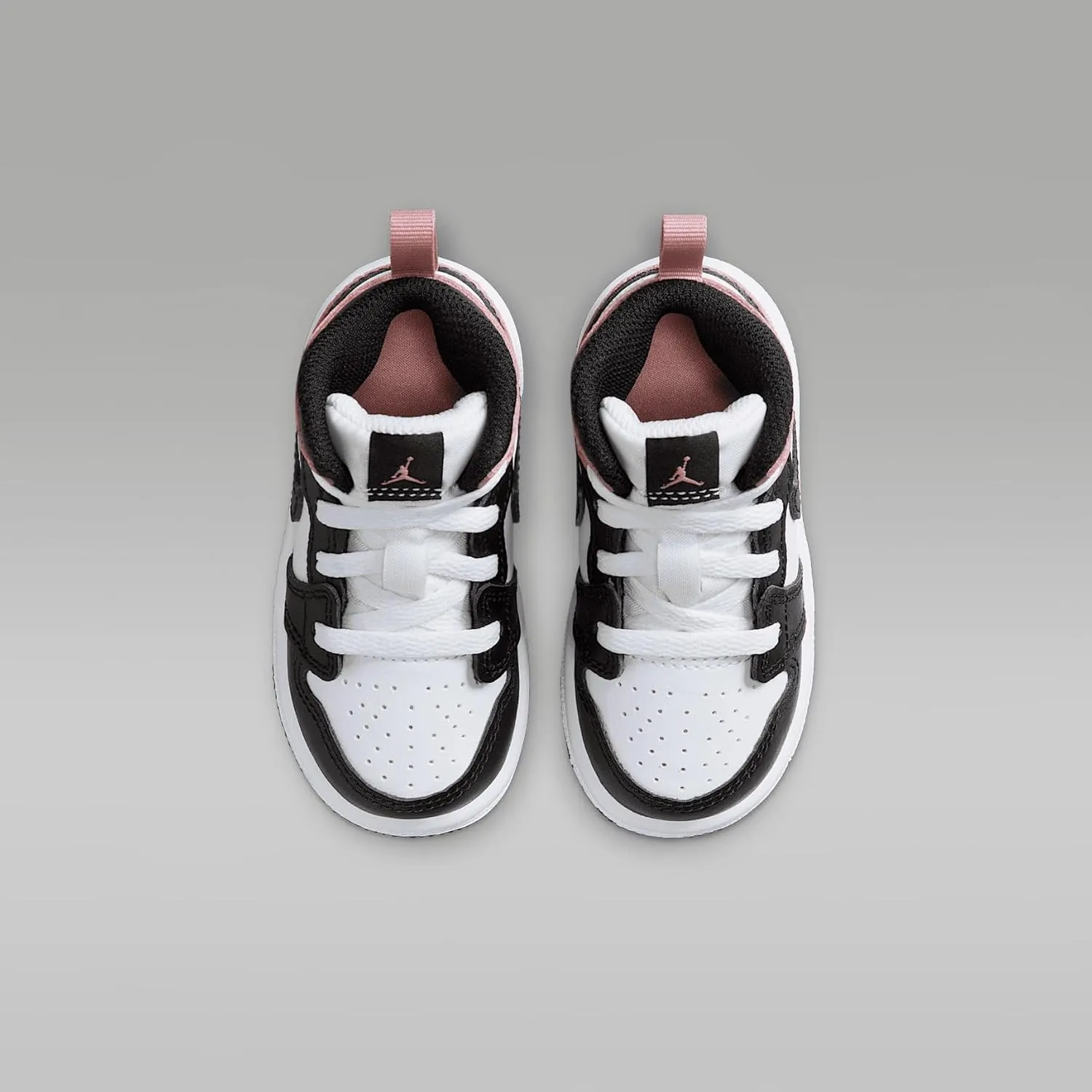Jordan 1 Mid Baby/Toddler Shoes (DQ8425-100, White/Rust Pink/Black)