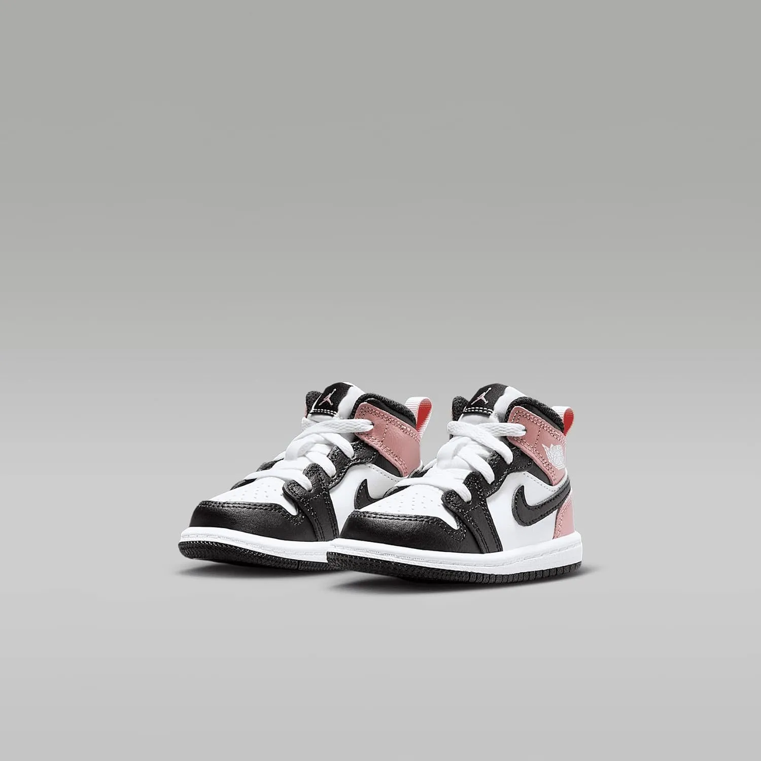 Jordan 1 Mid Baby/Toddler Shoes (DQ8425-100, White/Rust Pink/Black)