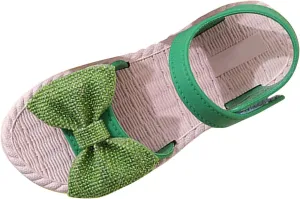 Kid Baby Girls Boys Child Shoes Summer Sandals Soft Rubber Sole Anti Slip Sandals Bowknot (Green, 12 Little Child)