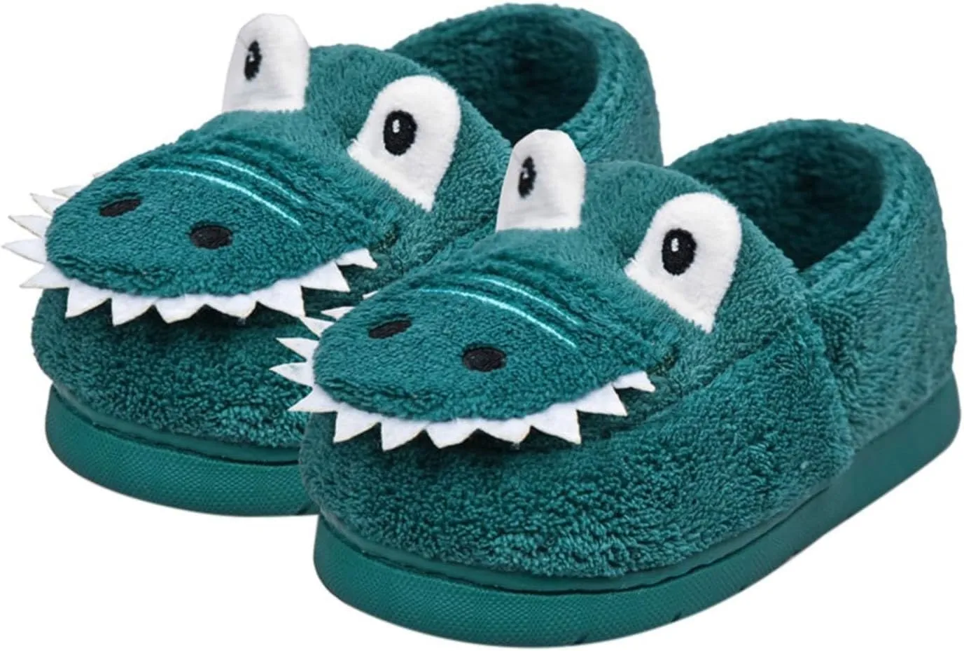 Kids Boys Girls Slip On Winter Warm House Slippers Plush Cozy Cute Dinosaur Home Shoes with Soft Memory Foam