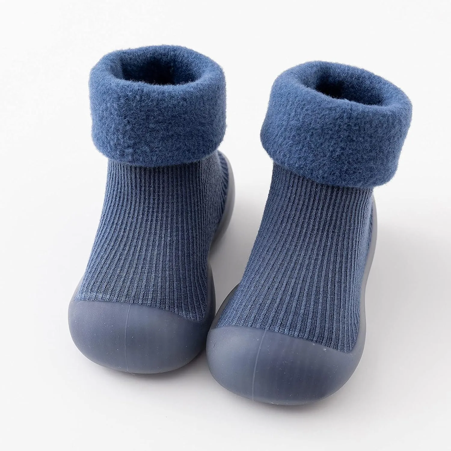 Kids Toddler Baby Boys Girls Solid Warm Knit Soft Sole Rubber Shoe Socks Slipper Stocking Soft Shoes Baby House Shoes