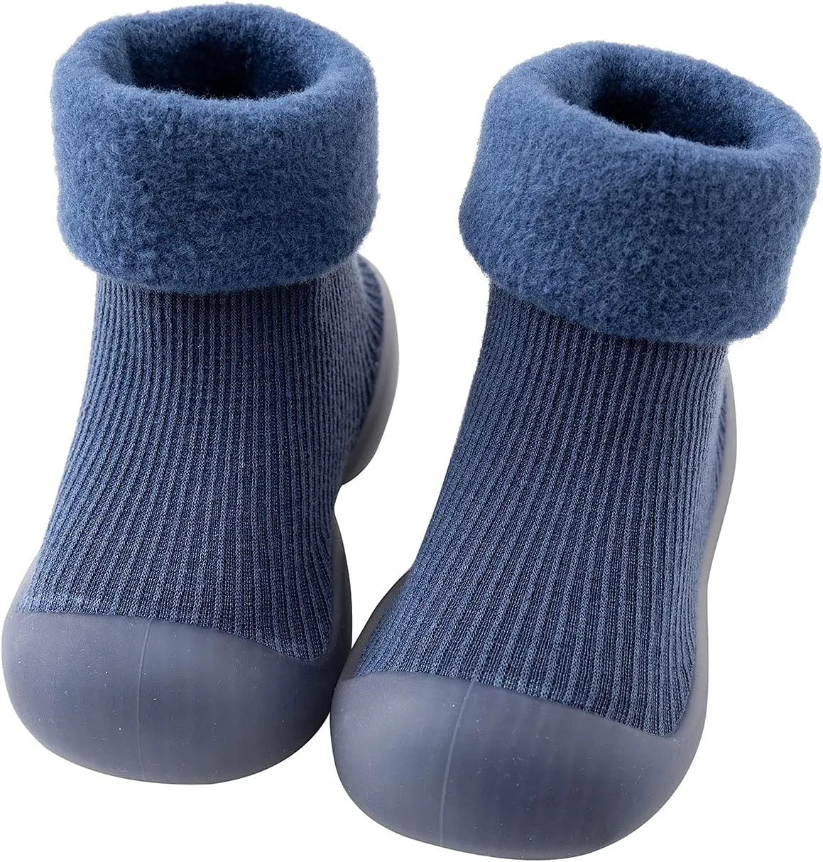 Kids Toddler Baby Boys Girls Solid Warm Knit Soft Sole Rubber Shoe Socks Slipper Stocking Soft Shoes Baby House Shoes