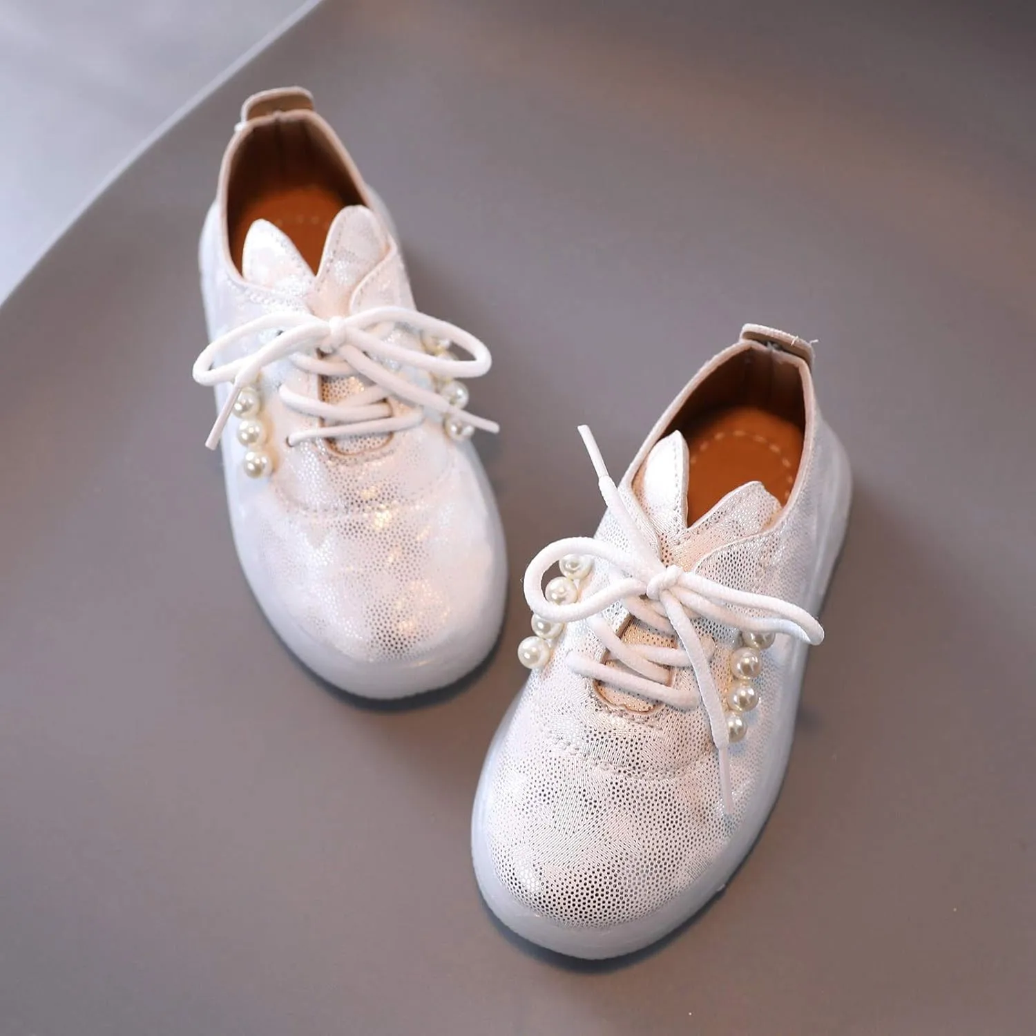 Kids Toddler Girls Shoes Light Up Flashing Tennis Sneakers with Pearl Outdoor Casual Toddler Dress Boots Boy