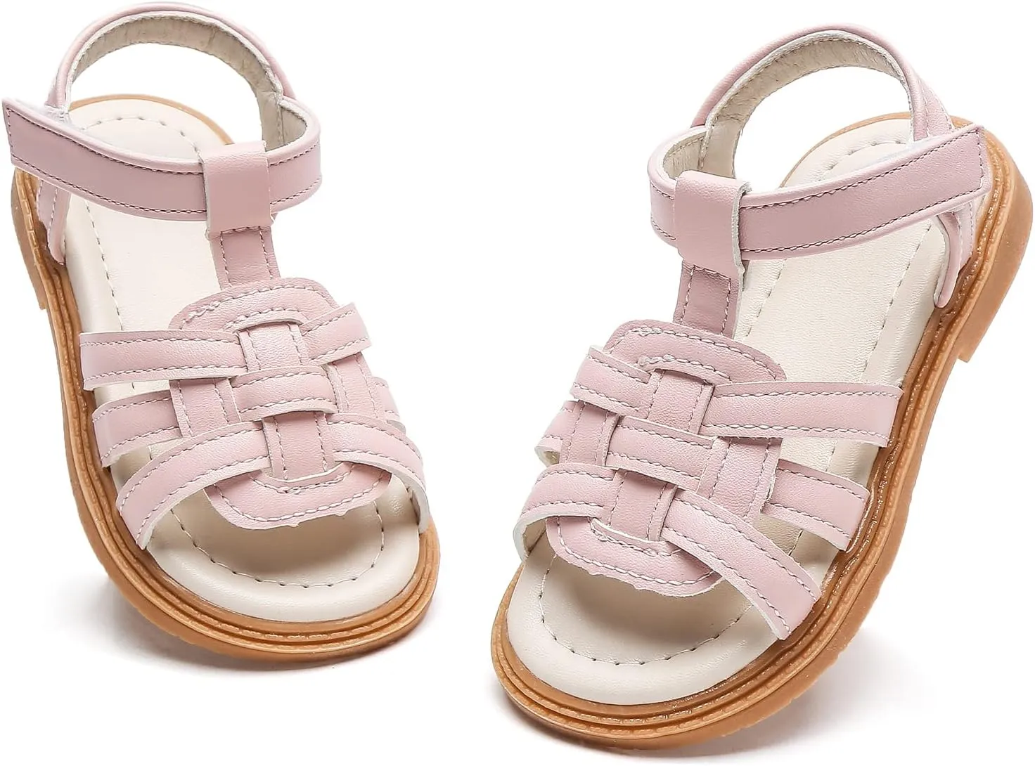 Komfyea Girl Summer Cute Wrap Toe Toddler Soft Flower Flat Beach Sandal Shoes