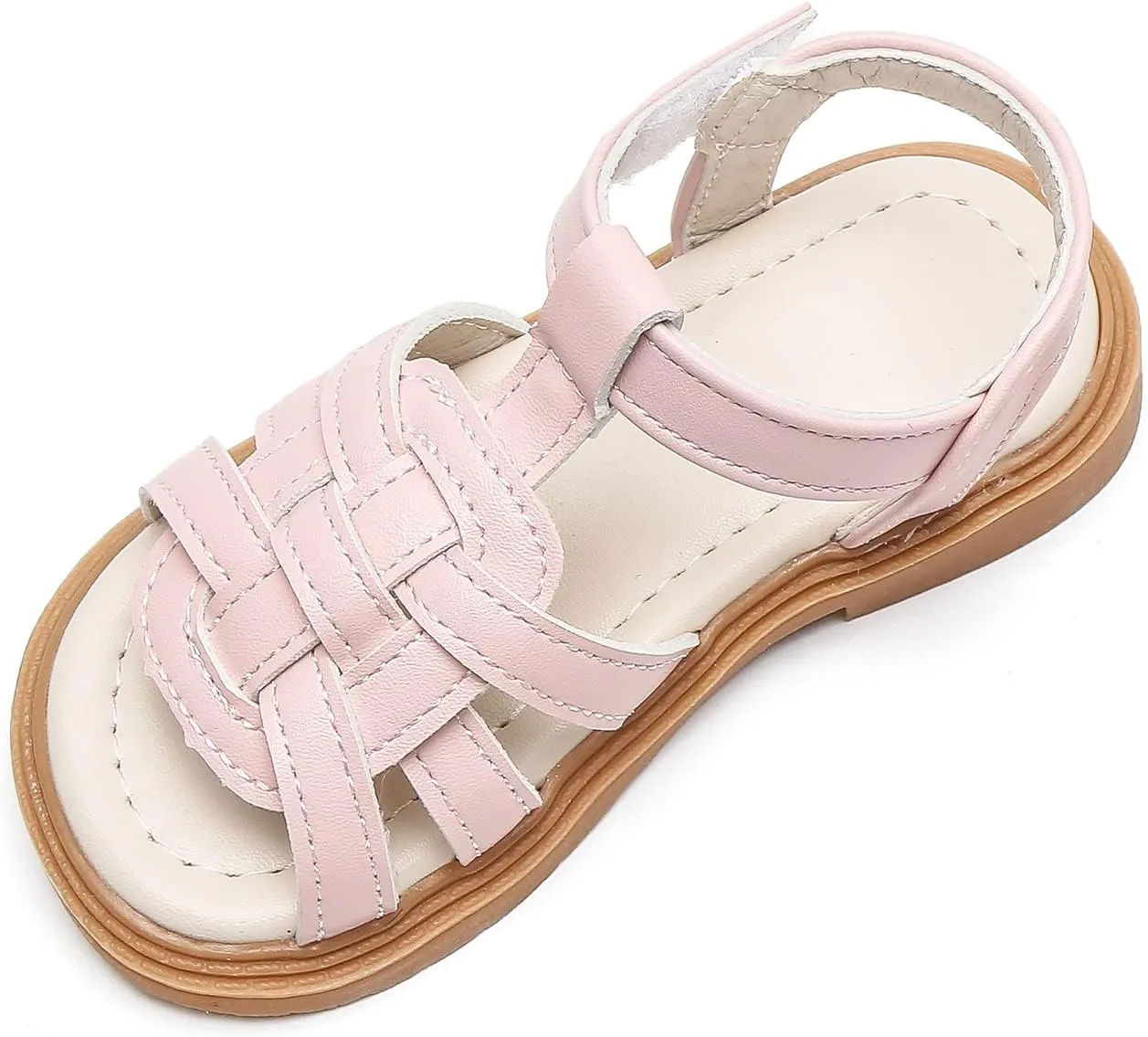 Komfyea Girl Summer Cute Wrap Toe Toddler Soft Flower Flat Beach Sandal Shoes