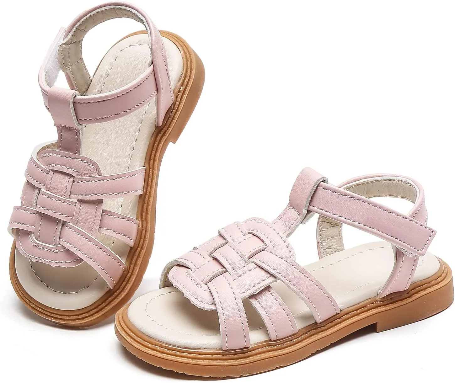 Komfyea Girl Summer Cute Wrap Toe Toddler Soft Flower Flat Beach Sandal Shoes