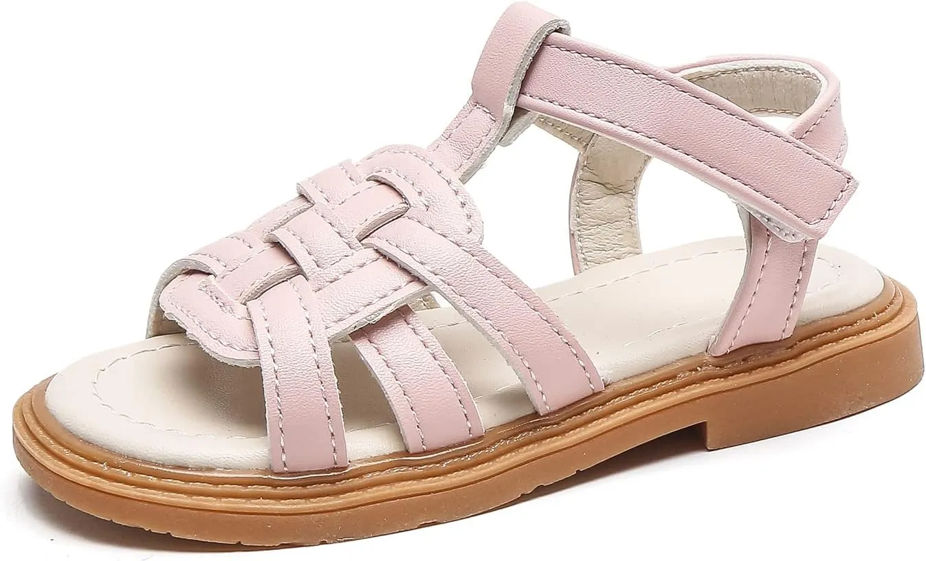 Komfyea Girl Summer Cute Wrap Toe Toddler Soft Flower Flat Beach Sandal Shoes