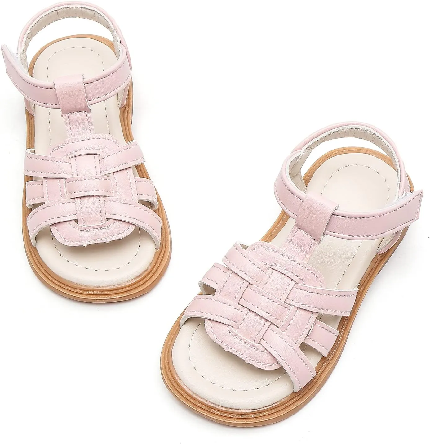 Komfyea Girl Summer Cute Wrap Toe Toddler Soft Flower Flat Beach Sandal Shoes