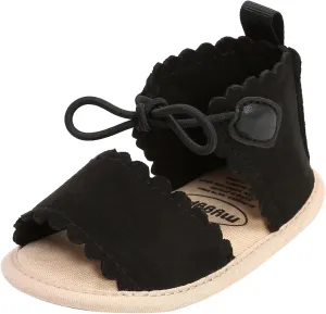 Lace-ups Sole Girls Soft Rubber Baby Dots Sandals Walking Flat Shoes Non-Slip Baby Shoes Ballet Slippers Women