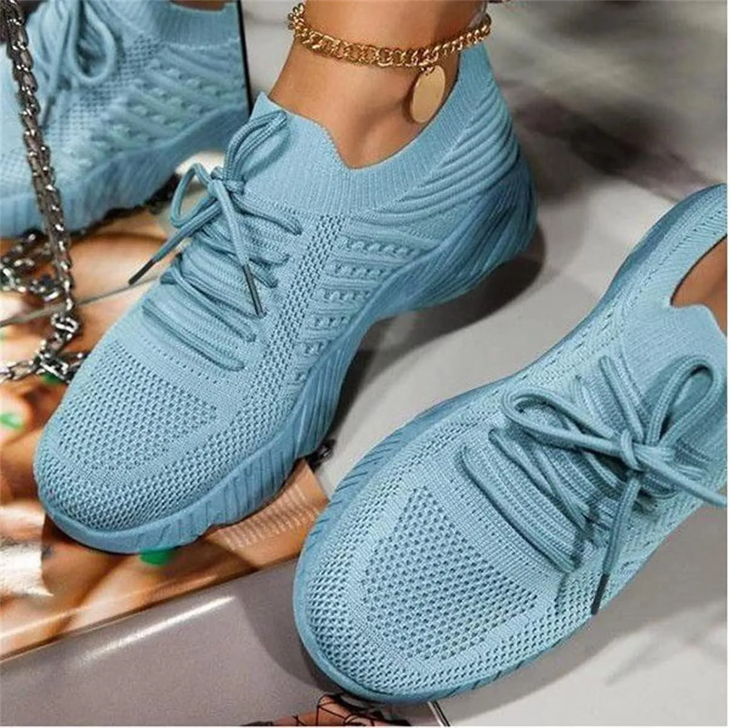 Ladmiple Tennis Shoes Womens Walking Running Slip on Sock Sneakers Lady Mesh Loafers Non Slip Fashion Casual Athletic Shoes