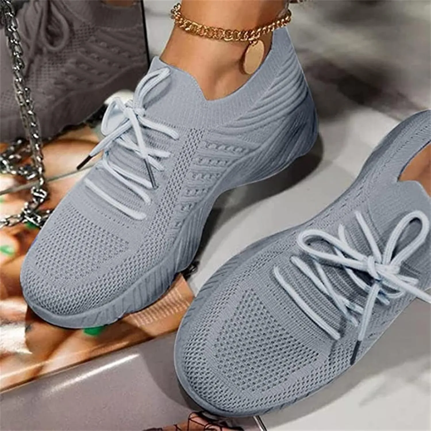Lausiuoe Running Shoes For Women Arch Support Slip On Walking Shoes Non Slip Breathable Workout Tennis Shoes Sneakers