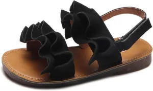 Little Girl Sandals Toddler Rubber Sandals Girls Shoes Kids Ruffle Non-Slip Sandals Baby Baby Shoes