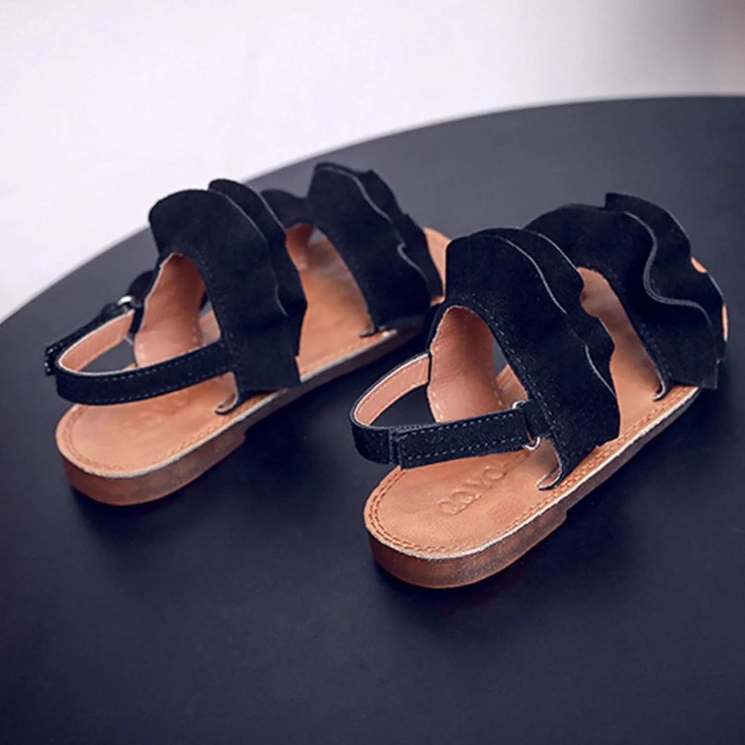 Little Girl Sandals Toddler Rubber Sandals Girls Shoes Kids Ruffle Non-Slip Sandals Baby Baby Shoes