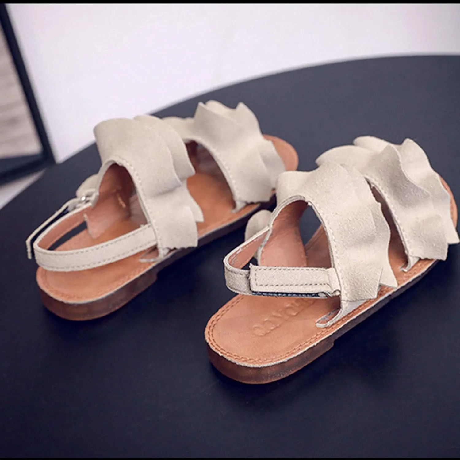 Little Girl Sandals Toddler Rubber Sandals Girls Shoes Kids Ruffle Non-Slip Sandals Baby Baby Shoes