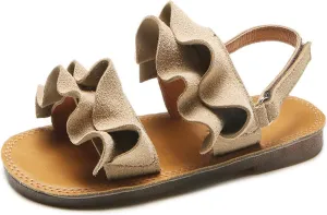 Little Girl Sandals Toddler Rubber Sandals Girls Shoes Kids Ruffle Non-Slip Sandals Baby Baby Shoes