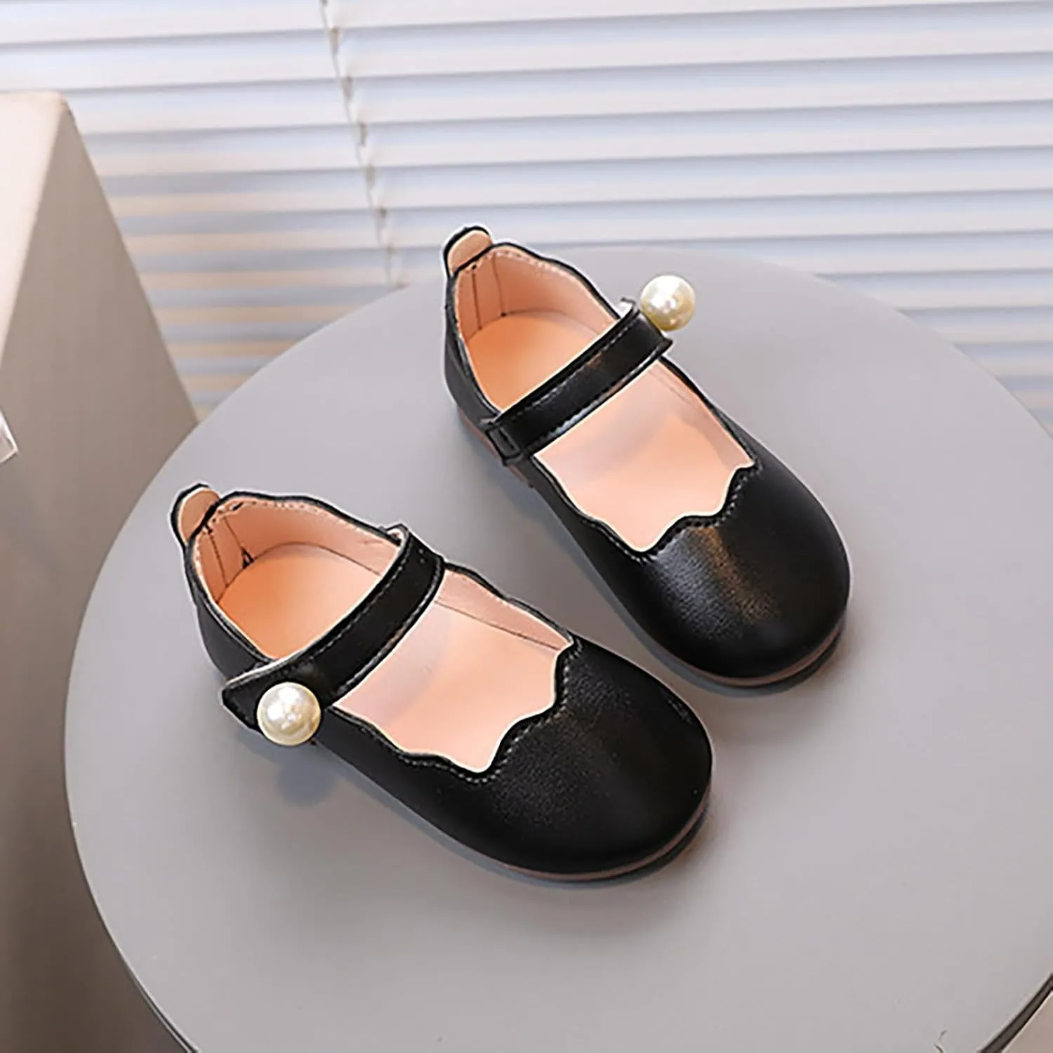Little Girls Mary Jane Dress Shoes Slip On Ballerina Flat for Wedding, Party Girls Summer Shoes Toddler Flat