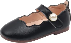Little Girls Mary Jane Dress Shoes Slip On Ballerina Flat for Wedding, Party Girls Summer Shoes Toddler Flat
