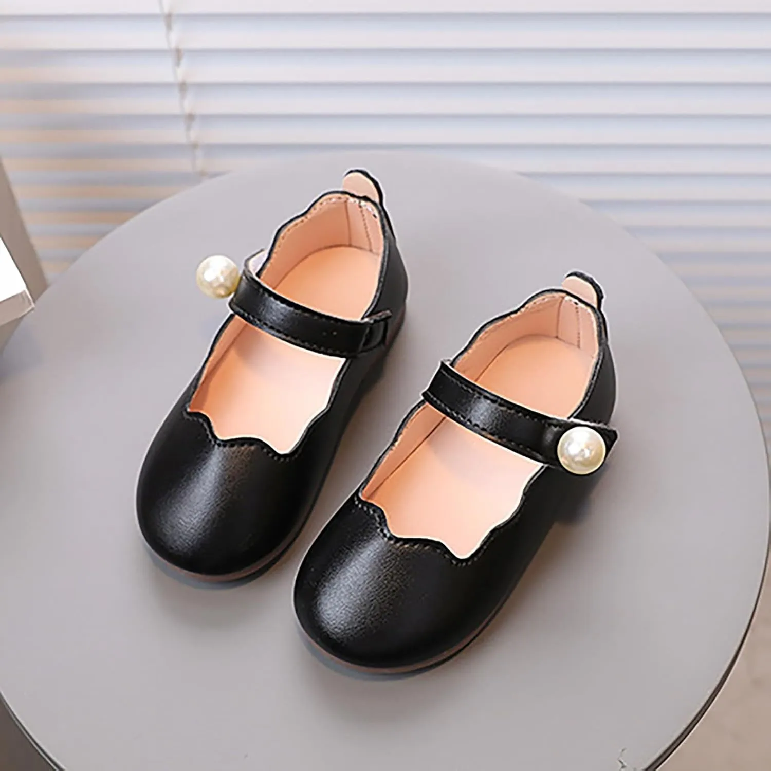 Little Girls Mary Jane Dress Shoes Slip On Ballerina Flat for Wedding, Party Girls Summer Shoes Toddler Flat