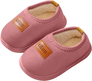 New Born Boy Shoes Childrens Girl Cotton Shoes Solid Color Fashion Soft Sole Winter Warm Indoor Non Slip Cotton Shoes Organic Fleece Baby