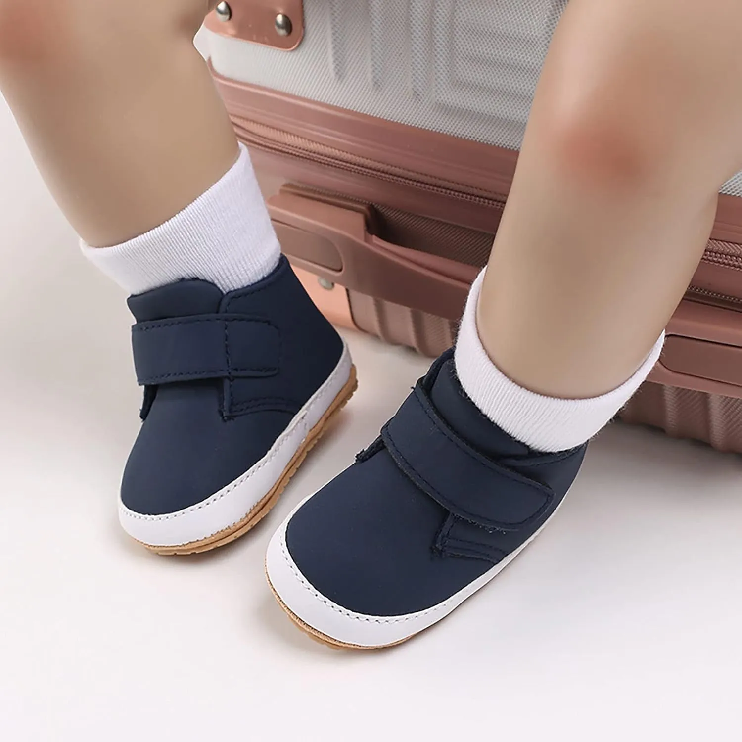 Newborn Baby Boys Girls Prewalker Shoes Soft Rubber Sole Infant Sneakers Fashion High-Top Non-Slip Baby Girl Casual