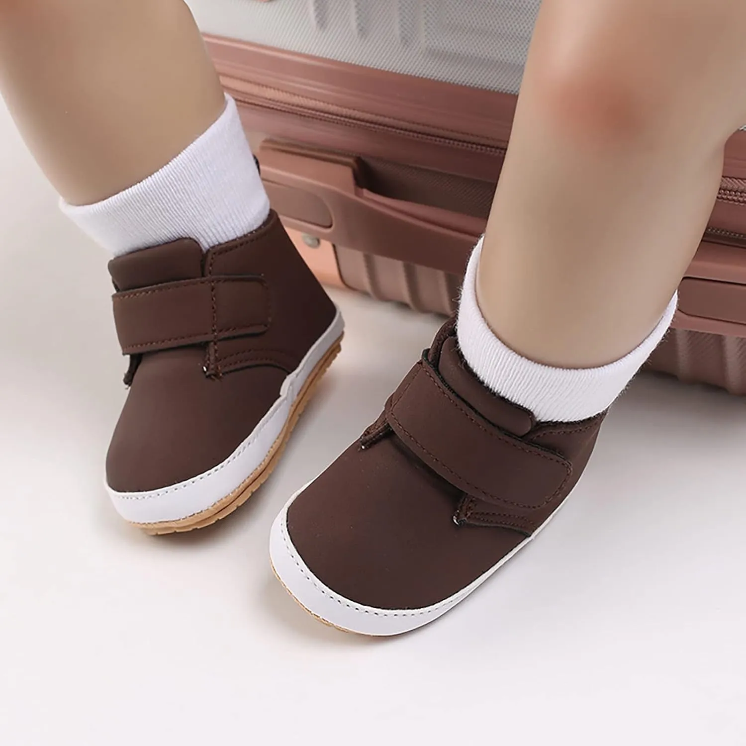 Newborn Baby Boys Girls Prewalker Shoes Soft Rubber Sole Infant Sneakers Fashion High-Top Non-Slip Baby Girl Casual