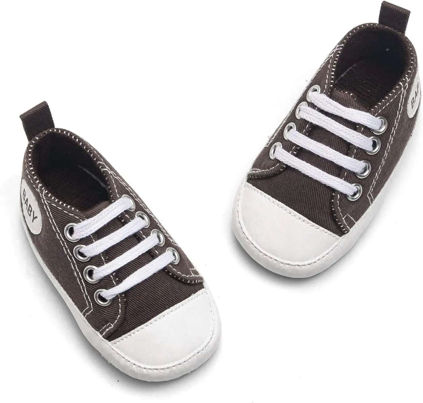 Newborn Baby Girls Boys Sneakers Soft Sole High-Top Ankle Canvas Shoes Infant First Walkers Slip on Crib Shoes