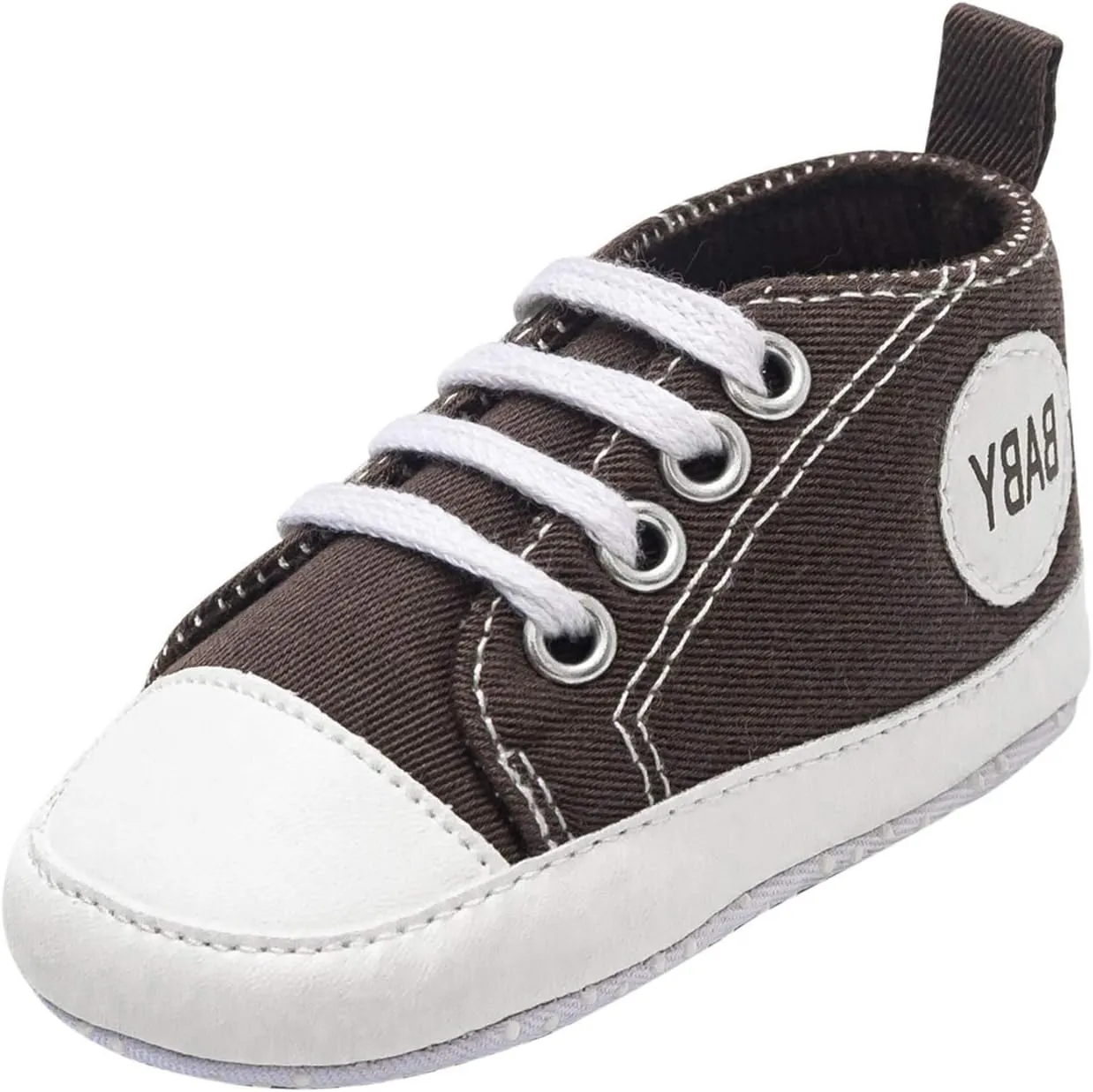 Newborn Baby Girls Boys Sneakers Soft Sole High-Top Ankle Canvas Shoes Infant First Walkers Slip on Crib Shoes