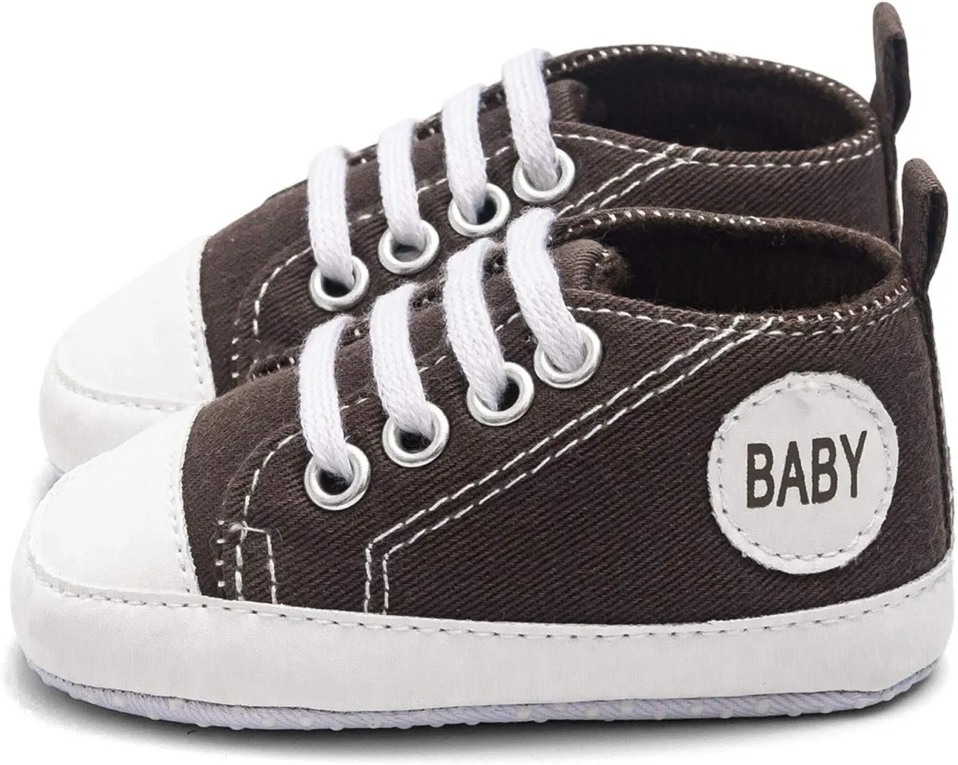 Newborn Baby Girls Boys Sneakers Soft Sole High-Top Ankle Canvas Shoes Infant First Walkers Slip on Crib Shoes
