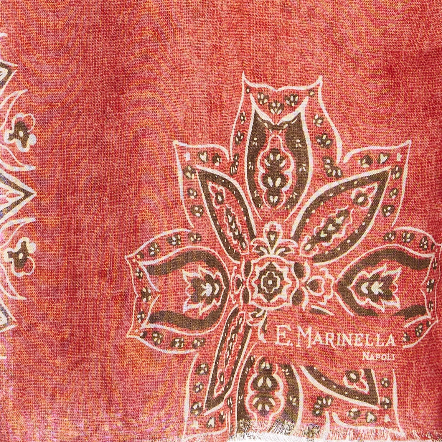 ORANGE WOOL, SILK AND CASHMERE STOLE