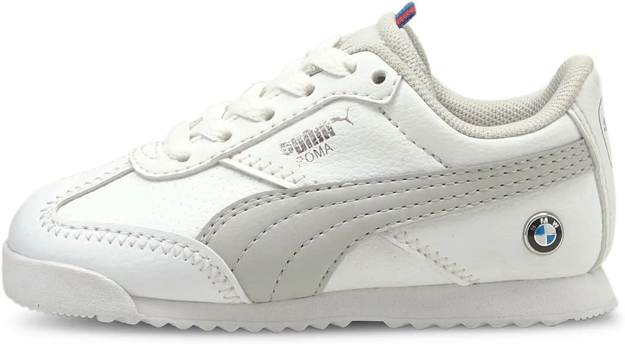 PUMA BMW M Motorsport Roma Via Toddler Motorsport Shoes in White/Grey/Violet, Size 4
